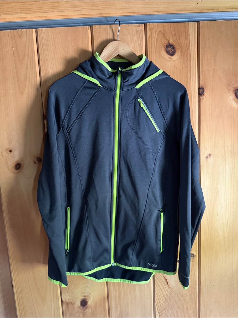 Champion Black Performance Jacket with Lime Accents